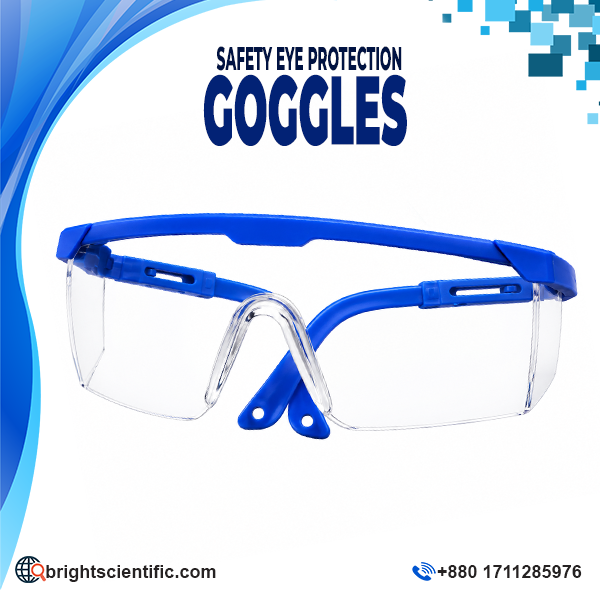 Safety Eye Protection Goggles with Clear Protective Lens and Adjustable Elastic Strap