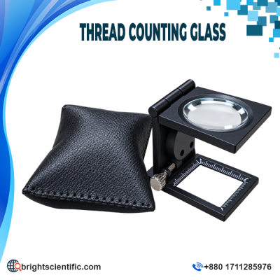 Thread Counting Glass 10X Linen Testers Magnifier with 2 LED Lights for Textile Inspection