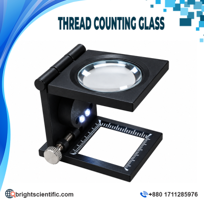Thread Counting Glass 10X Linen Testers Magnifier with 2 LED Lights for Textile Inspection