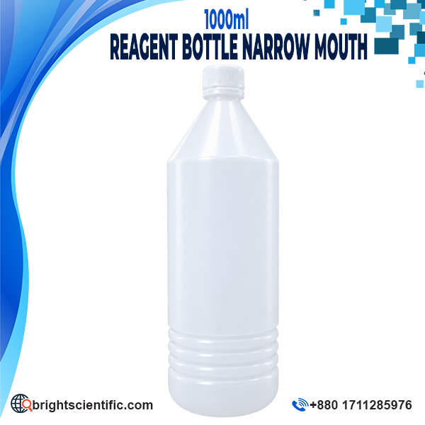 Reagent Bottle 1000ml Narrow Mouth for Laboratory Reagent Storage