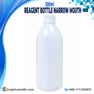 Reagent Bottle 500ml Narrow Mouth for Laboratory Reagent Storage
